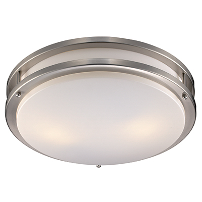Trans Globe Lighting PL-10262 BN Large Ee Utilitarian Circle Indoor Flushmount